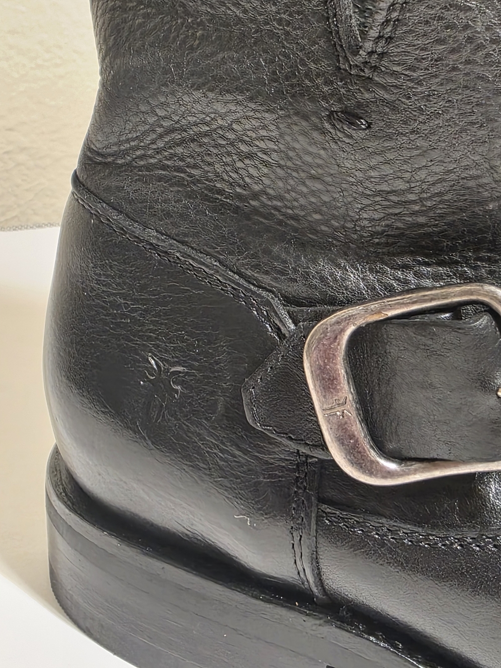 Frye Veronica Moto Bootie Women’s 6.5B Black Leather Harness Ankle Biker Boots - Picture 4 of 15